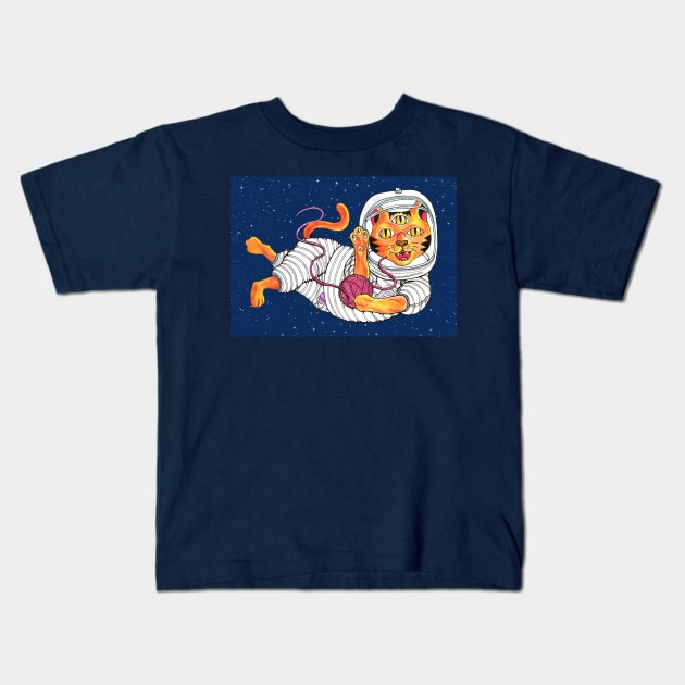 SPACE CAT Kids T-Shirt by miskel